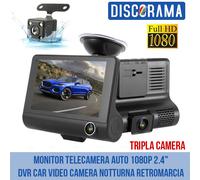 MONITOR TELECAMERA AUTO 1080P 2.4" DVR CAR VIDEO CAMERA NOTTURNA RETROMARCIA