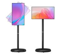 Monitor Touchscreen Intelligente da 21,5 Pollici, Supporto TV Portatile 1080p con Ruote, Android 14, 4+64 GB di Memoria, Batteria Integrata da 6000 Mah, Monitor Girevole e Girevole Black-4+64G