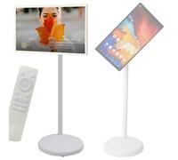 Monitor TV portatile, touch screen da 21,5 pollici, Smart Rolling TV su ruote, rotazione completa, supporta Google Store, telecomando, 4 GB di RAM + 64 GB di memoria