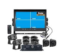 Monitor VGA con schermo IPS da 10,1 pollici registrazione in loop AHD 1080P MDVR a 4 canali Vista a 360 gradi Telecamere posteriori laterali for autobus camion(32G)