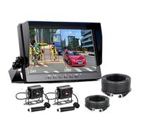 Monitor videoregistratore for camion e autobus con allarme intelligente for angolo cieco a 2 canali da 10,1 pollici telecamere di parcheggio 1080P for camper(128G)