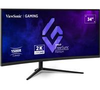 ViewSonic VX3418C-2K Monitor Gaming Curvo 34 Pollici, UWQHD 3440 x 1440, 180Hz, 1ms MPRT, VA, 1500R, Altoparlanti Integrati, Ergonomico, FreeSync Premium Compatible, HDR10, 2 x HDMI, 2 x DisplayPort