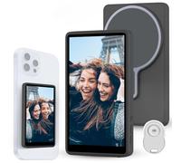 Monitor wireless per selfie, monitor per fotocamera posteriore per iPhone/Android, schermo portatile per selfie Vlog con telecomando e connessione magnetica, batteria ricaricabile da 1800 mAh, grigio