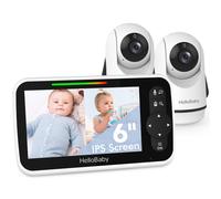Monitoraggio Baby Video Hellobaby con Schermo diviso a schermo grande IPS aggiornato con 2 telecamere Night Vision e Temprature Monitoraggio telecoma