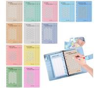 Monitoraggio dei risparmi A6 a 6 anelli - Fogli per la di riserva di 52 settimane Compatibile con buste da 100 euro e carte punzoni in dollari | Set di fogli di risparmio in speranza