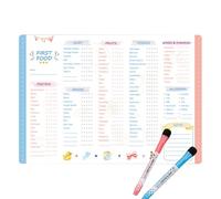 Monitoraggio del primo cibo per bambini, grafico dei primi cibi, lista di controllo magnetica per i primi alimenti per bambini, multifunzione, planner magnetico per pasti ripetibile
