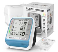 Monitoraggio della Pressione Sanguigna da Polso Sfigmomanometro Elettronico Portatile per Uso Domestico con Misuratore di Frequenza Cardiaca e Pu