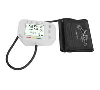 Monitoraggio della pressione sanguigna digitale con riconoscimento vocale, braccio superiore automatico, grande manicotto, pannello bianco