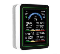 Monitoraggio della qualità dell'aria 10 in 1, WiFi per app Tuya CO-2, monitoraggio temperatura e umidità con avvisi, schermo a colori Smart Monitor per la casa (bianco)