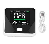 Monitoraggio della qualità dell'aria WiFi GearWell, schermo a colori LCD PM2.5 Tester di umidità della temperatura, termometro USB 1000MAH per la casa