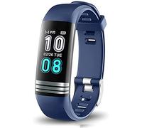 Monitoraggio della salute delle donne, impermeabile Fitness Smart Watch Frequenza cardiaca Musica GPS integrato Monitoraggio del nuoto del sonno per uomini Donne blue