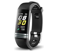 Monitoraggio della salute delle donne, impermeabile Fitness Smart Watch Frequenza cardiaca Musica GPS integrato Monitoraggio del nuoto del sonno per uomini Donne black