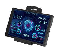Monitoraggio della Temperatura del Computer IPS da 3,5 Pollici, Pannello di Visualizzazione del Sensore di Temperatura Piccolo PC, Monitor dei Dati RAM HDD CPU per il (BLACK)