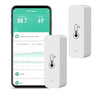 Monitoraggio della temperatura di umidità WiFi:termometro igrometro intelligente per monitor remoto e allarme,termometro interno ad alta precisione con app TUYA,compatibile con Alexa (confezione da2)
