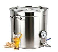 Monitoraggio in Tempo Reale Pentola Grande in Acciaio Inox per Gastronomia, Drenaggio Integrato con Rubinetto, per Birra e Polenta(33L/8.7Gal)