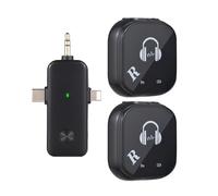 Monitoraggio Intraauricolare Wireless a Doppio Canale da 5,8 GHz con Trasmissione Stabile per Prove in Studio, Spettacoli Dal Vivo, Ricevitore Trasmettitore Ricaricabile per Concerti (1