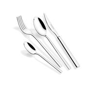 MONIX Amalfi | Set 24 pezzi di posate con coltello da bistecca, Acciaio inossidabile 18/0, Finitura Lucidato, Adatto alla lavastoviglie