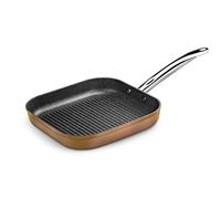 MONIX Copper | Bistecchiera con righe 28 x 28 cm, Alluminio forgiato | Antiaderente, Rame