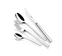 MONIX Génova | Set di posate di 24 pezzi con coltello da bistecca, acciaio inossidabile 18/10, design all'avanguardia e moderno, finitura lucido brillante, spessore 2.5 mm (6 persone)