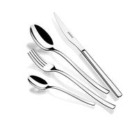 MONIX Génova | Set di posate di 24 pezzi con coltello da bistecca, acciaio inossidabile 18/10, design all'avanguardia e moderno, finitura lucido brillante, spessore 2.5 mm (6 persone)