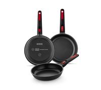 MONIX In-Out | Set 3 padelle 18-22-26 cm, alluminio, full induction, senza PFOA,
