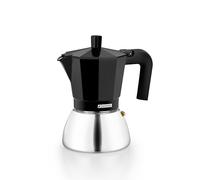 Monix Induction Inox | Caffettiera italiana 9 Tazze, acciaio inox, Nero | Manico termoresistente, facile da pulire, colore nero, Adatta a tutti i tipi di piani cottura, induzione inclusa
