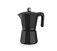 MONIX Induction Noir | Caffettiera 6 tazze, alluminio con effetto nero opaco, ma