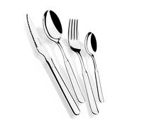 MONIX Milan | Set di posate di 24 pezzi con coltello da bistecca, acciaio inossidabile 18/10, design contemporaneo, finitura lucido brillante, spessore 2 mm (6 persone)