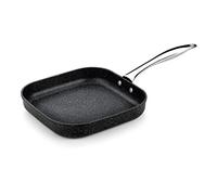 Monix minerale - Grill quadrato liscio 24 x 24 cm in alluminio forgiato con antiaderente, tipo Pietra, senza PFOA, lavabili induzione