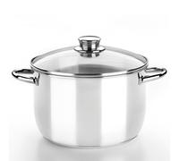 MONIX Optima | Pentola 26 cm con coperchio in vetro, acciaio inossidabile 18/10,