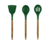 MONIX Planet | Set 3 utensili da cucina, silicone e manico in legno