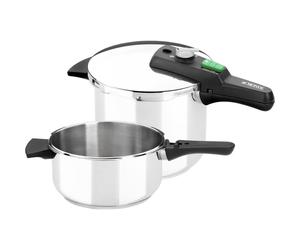 Monix Serie Quick Set di Pentole Quick 6+4 Litri in Acciaio Inox