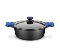 Monix Casseruola Alta, adatta per tutti i tipi di fornelli e induzione, Alluminio, Nero/Blu, 20 cm