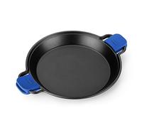 MONIX Solid+ | Paellera antiaderente e Manici di Silicone, Alluminio, Nero e Blu, 36 cm