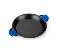 MONIX Solid+ | Paellera antiaderente e Manici di Silicone, Alluminio, Nero e Blu, 36 cm