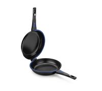 MONIX Twin Solid + | Padella doppia da 24 cm, alluminio fuso, antiaderente, adat