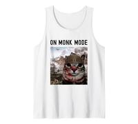 Monk Mode Funny Discipline Focus Motivational Cat Meme Canotta