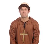 Monk Parrucca Corto Capelli Adulti Religioso Figura Uomo Accessorio per Costume