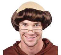 Monk Parrucca fra Tuck Abbott Uomo Religioso Costume Testa Calva Adulti Nuovo