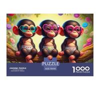 Monkey 1000 Pezzi Puzzle Difficile Regalo Per Gli Amanti Dei Animal Per Adulti A Partire Dai 14 Anni Qualità Premium Sfide Extra Divertenti Intrattenimento Creativo 70x50cm/1000pcs