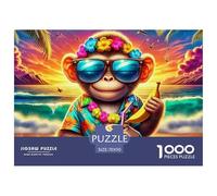 Monkey 1000 Pezzi Puzzle Romantico Regalo Animal Per Adulti E Bambini Dai 12 Anni Qualità Premium Sfide Extra Divertenti Intrattenimento Creativo 70x50cm/1000pcs