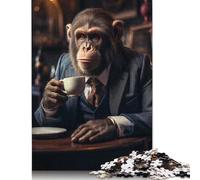 Monkey And A Cuppa Tea Puzzle Impossibili 1000Pcs Decorazione Per La Casa. Giochi Rilassamento E Intelligence Per Adulti E Bambini Da 12 Anni 1000pcs (40x28cm)