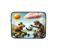 Monkey and Capybara - Custodia per computer portatile, borsa da lavoro per computer portatile da 12 pollici