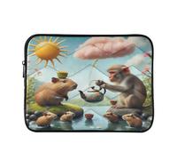 Monkey and Capybara - Custodia trapuntata per computer portatile da 13", morbida custodia protettiva per computer portatile