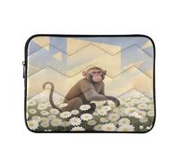 Monkey and Daisy - Custodia trapuntata per computer portatile da 15 a 16 pollici, morbida borsa protettiva per computer