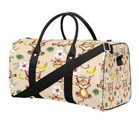 Monkey Banana Flower Leaf Travel Duffle Bag per donne uomini ragazze ragazzi, carino scimmia weekend pernottamento borse 22,7 L Tote Cabin bagagli per sport palestra yoga, Colore, 22.7 L, Organizer