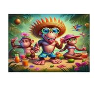 Monkey Beach - Puzzle tropicale da 1000 pezzi, per adulti, in cartone spesso