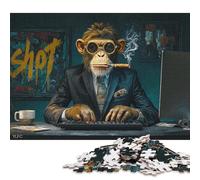 Monkey Boss at Work Puzzle in legno da 500 pezzi per adulti Puzzle Regali di Natale Gioco educativo Sfida Giocattolo 500 pezzi (52x38 cm)