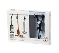 Monkey Business Appendere: divertenti ganci da cucina/set di 3 ganci a forma di scimmia/ganci a forma di S con torsione (nero)