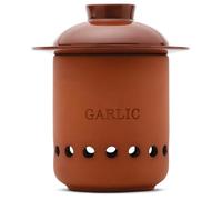 Monkey Business Contenitore per aglio, contenitore separato per tuberi interi e dita dei piedi, gli scomparti ventilati mantengono l'aglio fresco più a lungo, design classico in terracotta per la
